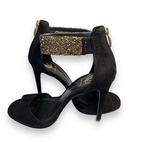 Vince Camuto Signature | Nero Gold Crystal Strap High Heel Sz 10 - Picture 7 of 7